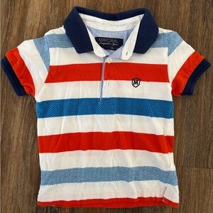 Mayoral Red, Blue & White Striped Polo 12m